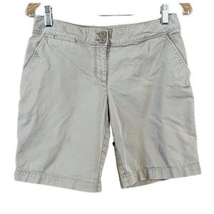 Tommy Bahama Women's Chino Shorts Cotton Blend Beige Brown Bermuda Sz 2